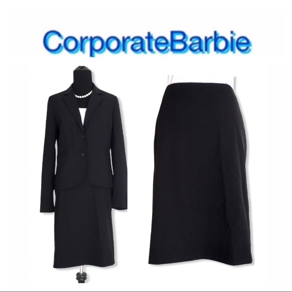 J. Crew Black Wool Pencil Skirt